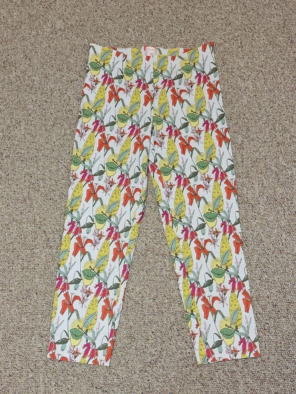 Persifor High Rise Crop Floral Pants, Women's 8. Summer Colorful Coastal Grandma